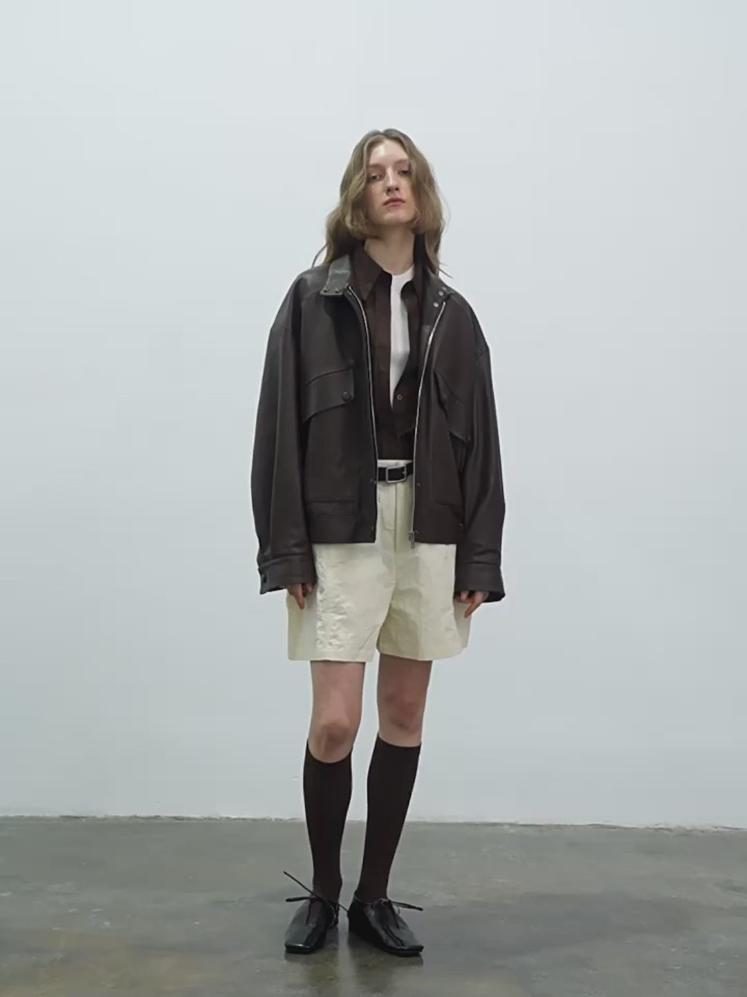 Fireladyfur Women's Genuine Sheep Leather Motorcycle Short Jacket