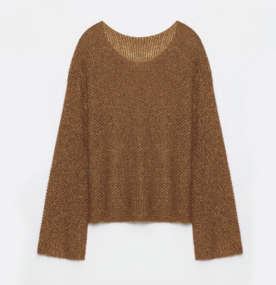 Mohair Sequin Knit Blended Hollow Oversized Sweater