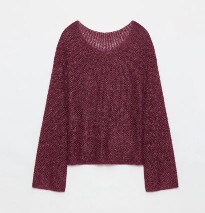 Mohair Sequin Knit Blended Hollow Oversized Sweater