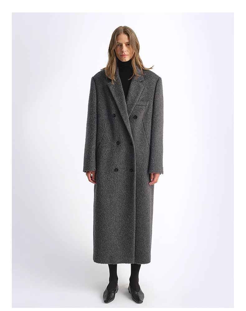 Double-Breasted Coat With Straight Shoulders