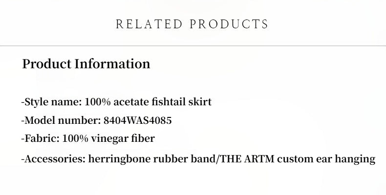 Acetate Glossy Bias-Cut Elegant Slim Fishtail Skirt