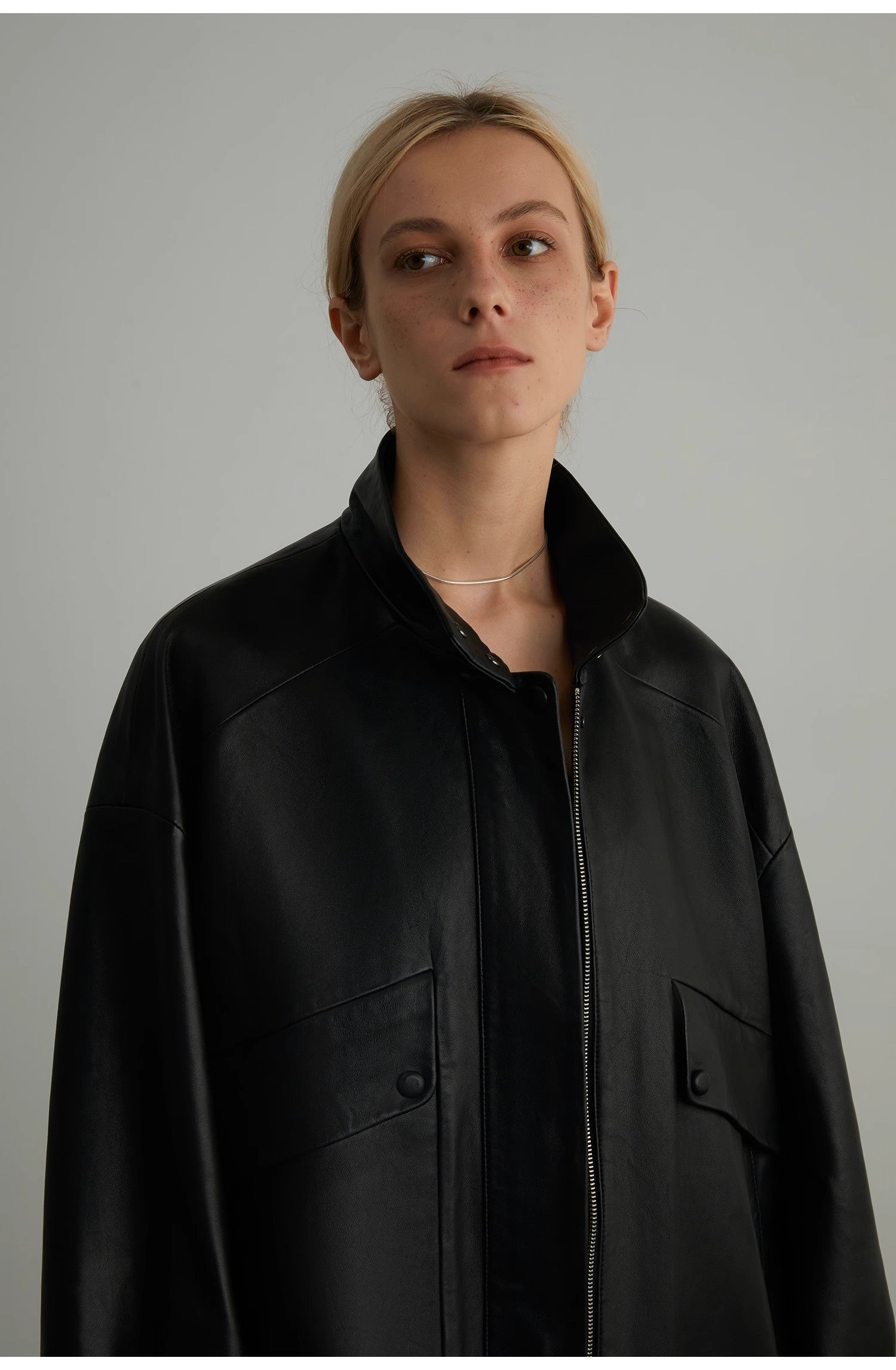 Fireladyfur Women's Genuine Sheep Leather Motorcycle Short Jacket