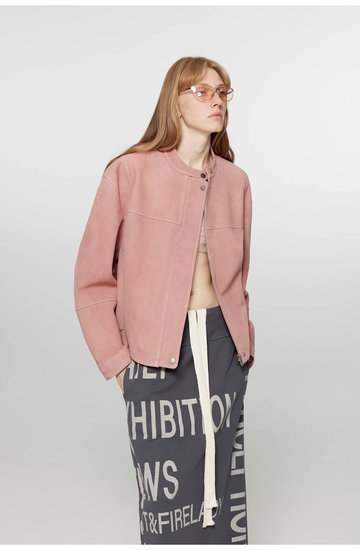 "Sweet Cherry Party"Imported Vintage Suede Lambskin Leather Jacket, Short-Cropped Genuine Leather