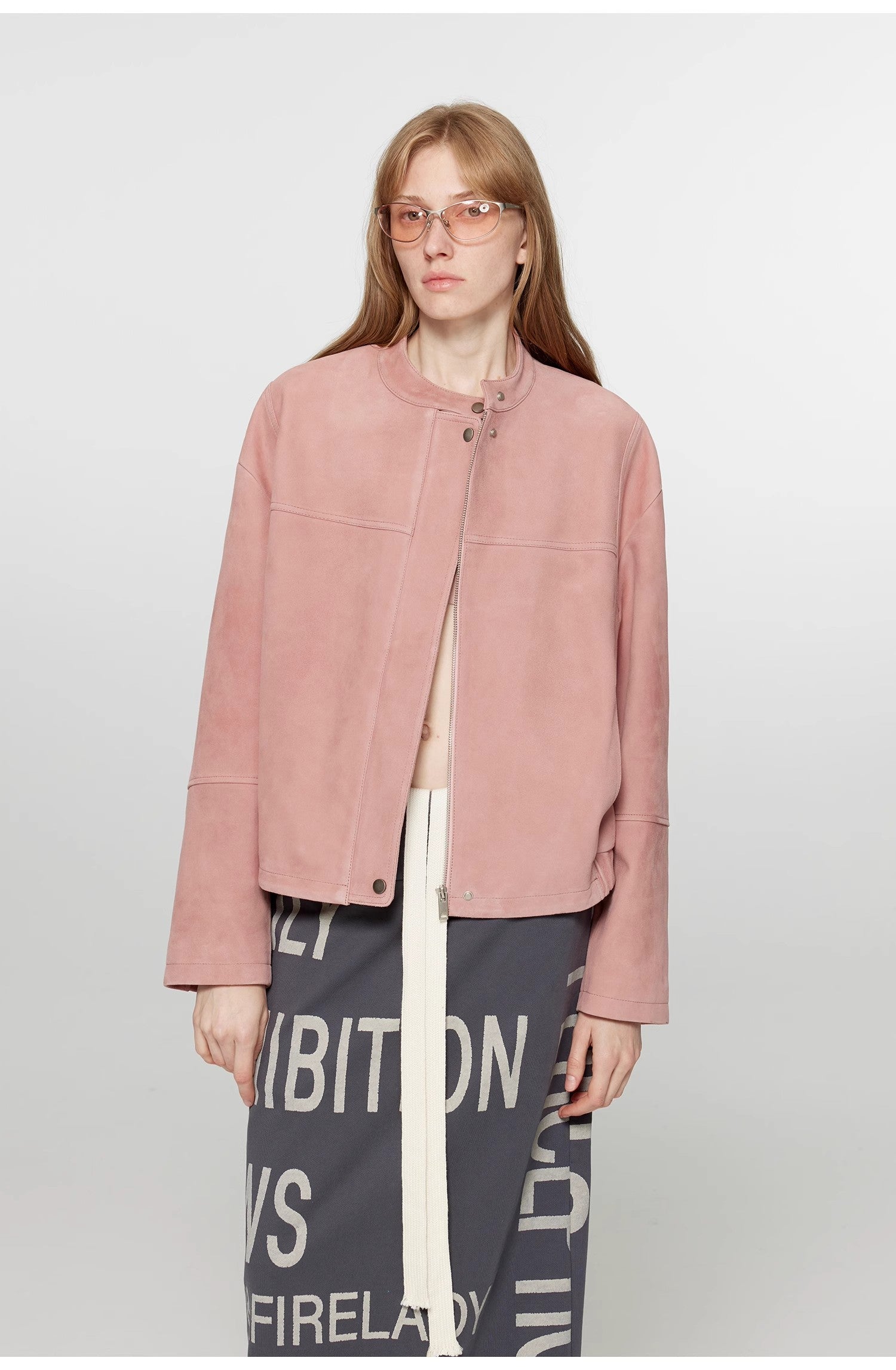 "Sweet Cherry Party"Imported Vintage Suede Lambskin Leather Jacket, Short-Cropped Genuine Leather