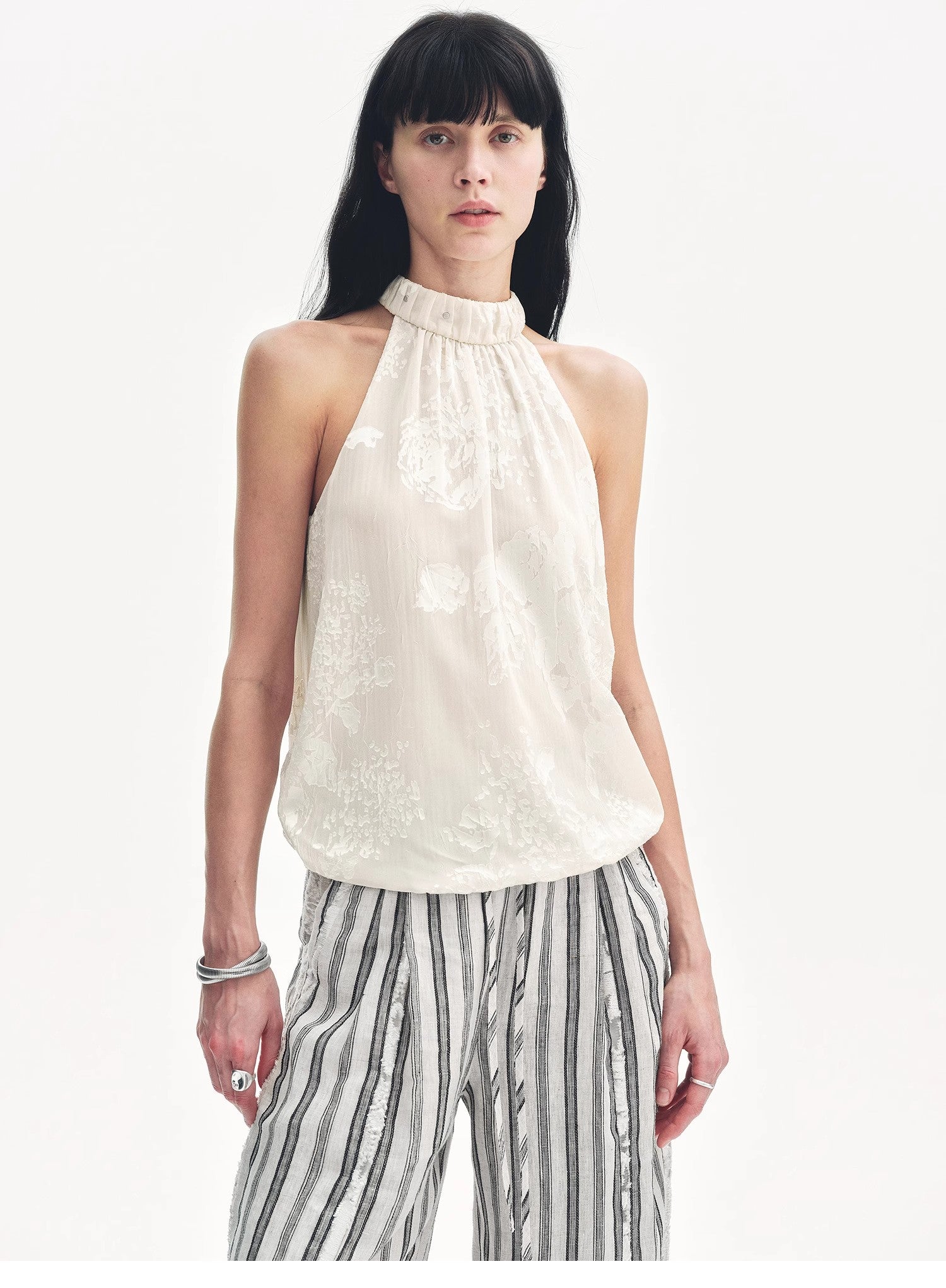 "Light and Shadow" Retro Posey Halter Neck Vest