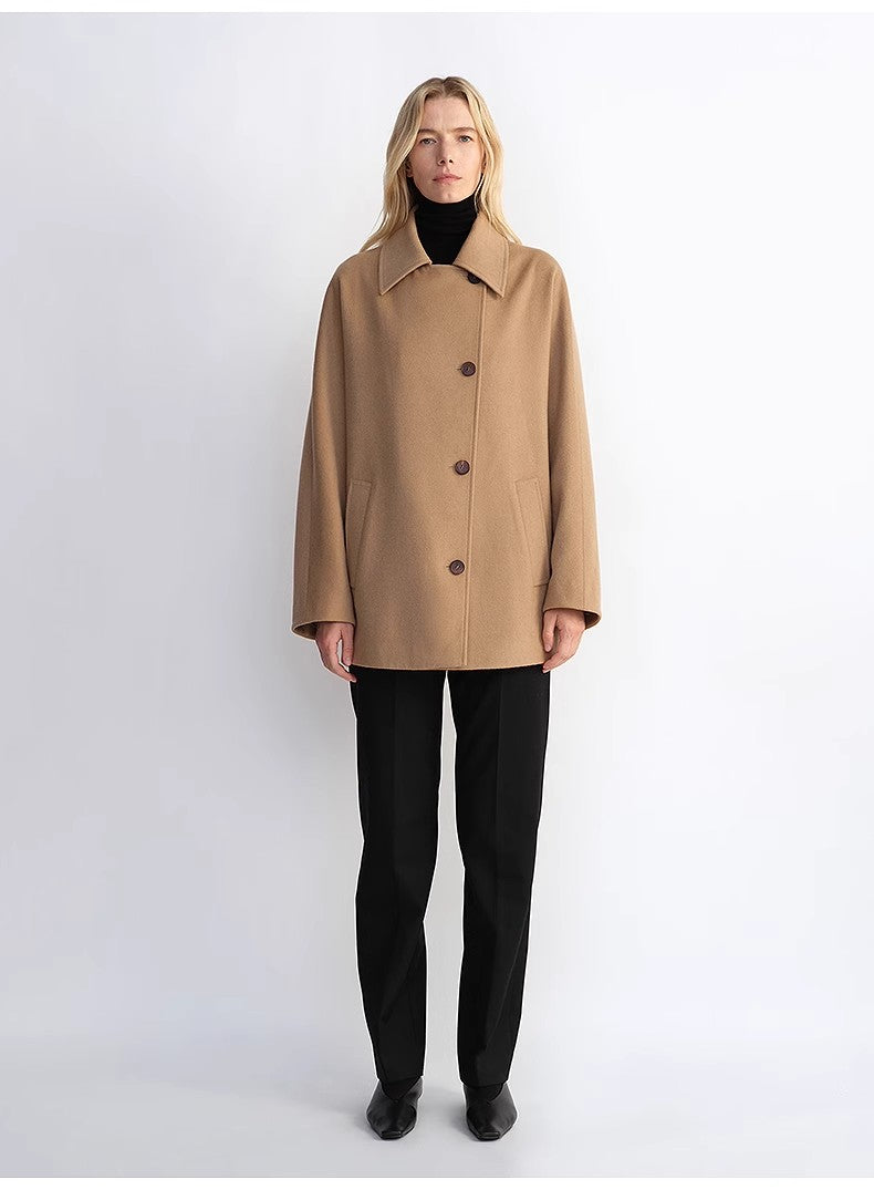 Fireladyfur Women's Cashmere Wool Short Coat With Bat Sleeves"Fleeting Memories"