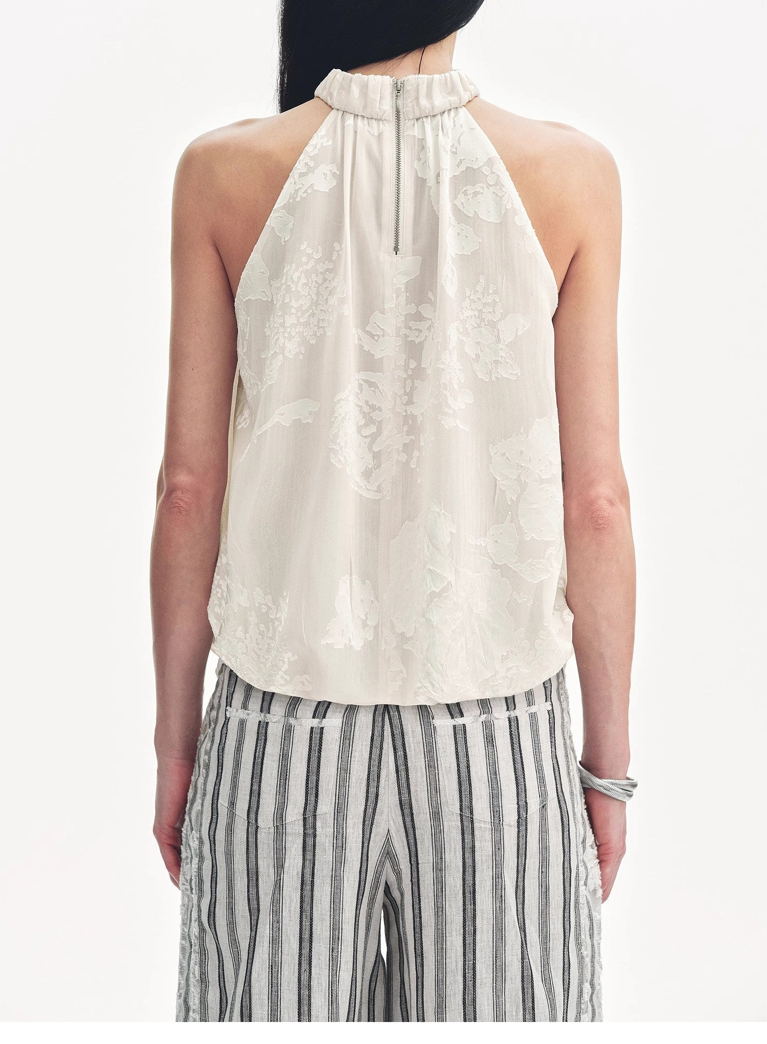 "Light and Shadow" Retro Posey Halter Neck Vest