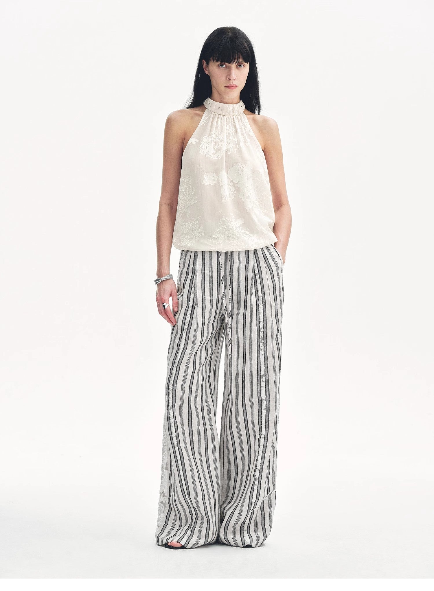 "Light and Shadow" Retro Posey Halter Neck Vest