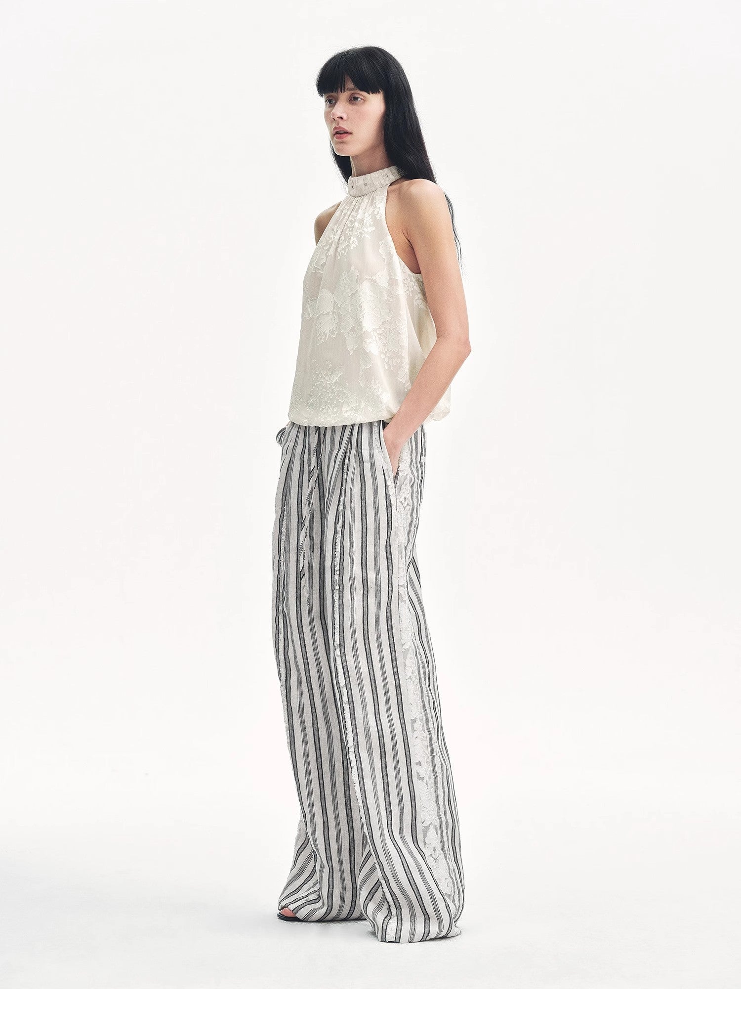 "Light and Shadow" Retro Posey Halter Neck Vest