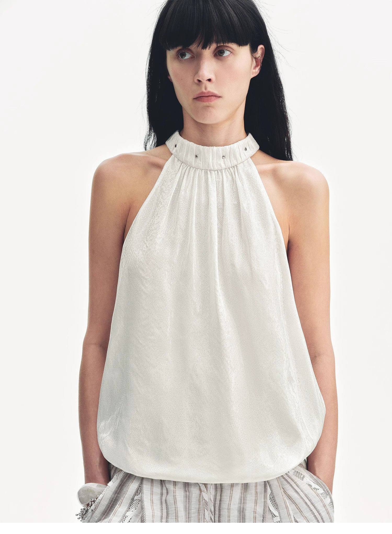 "Light and Shadow" Retro Posey Halter Neck Vest