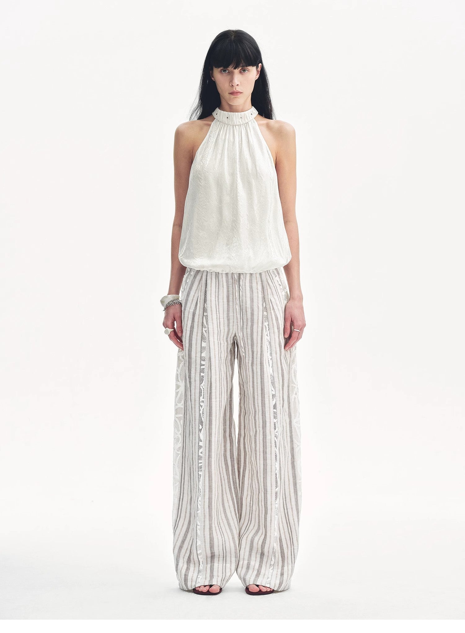 "Light and Shadow" Retro Posey Halter Neck Vest