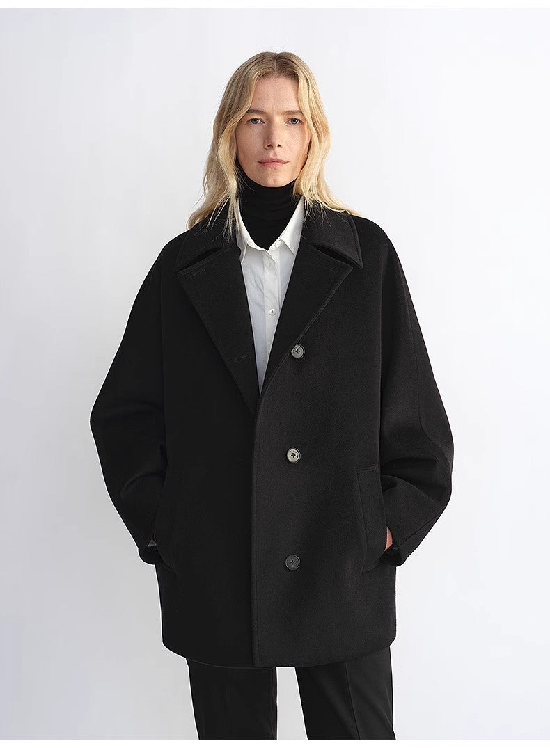 Fireladyfur Women's Cashmere Wool Short Coat With Bat Sleeves"Fleeting Memories"