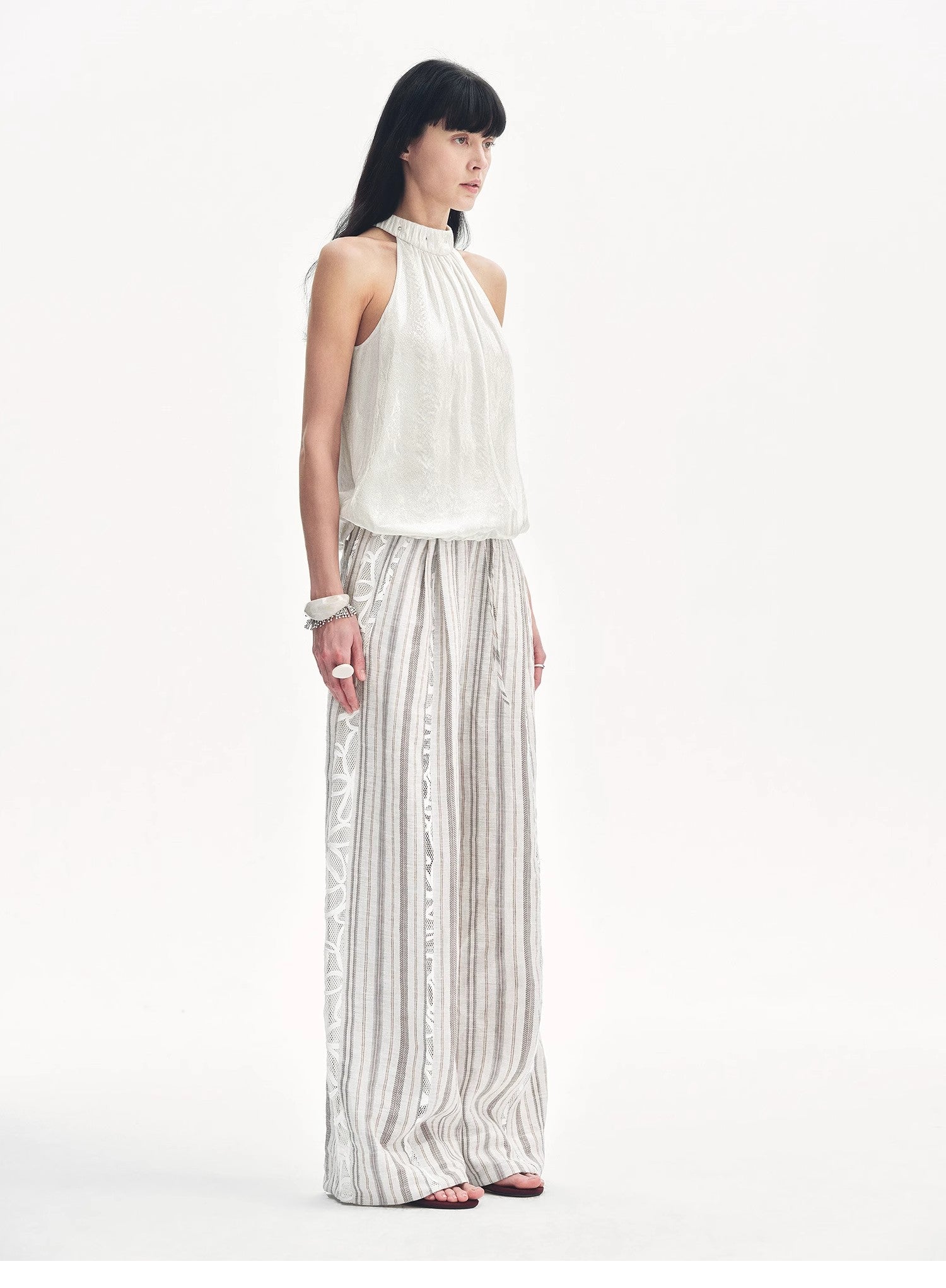 "Light and Shadow" Retro Posey Halter Neck Vest