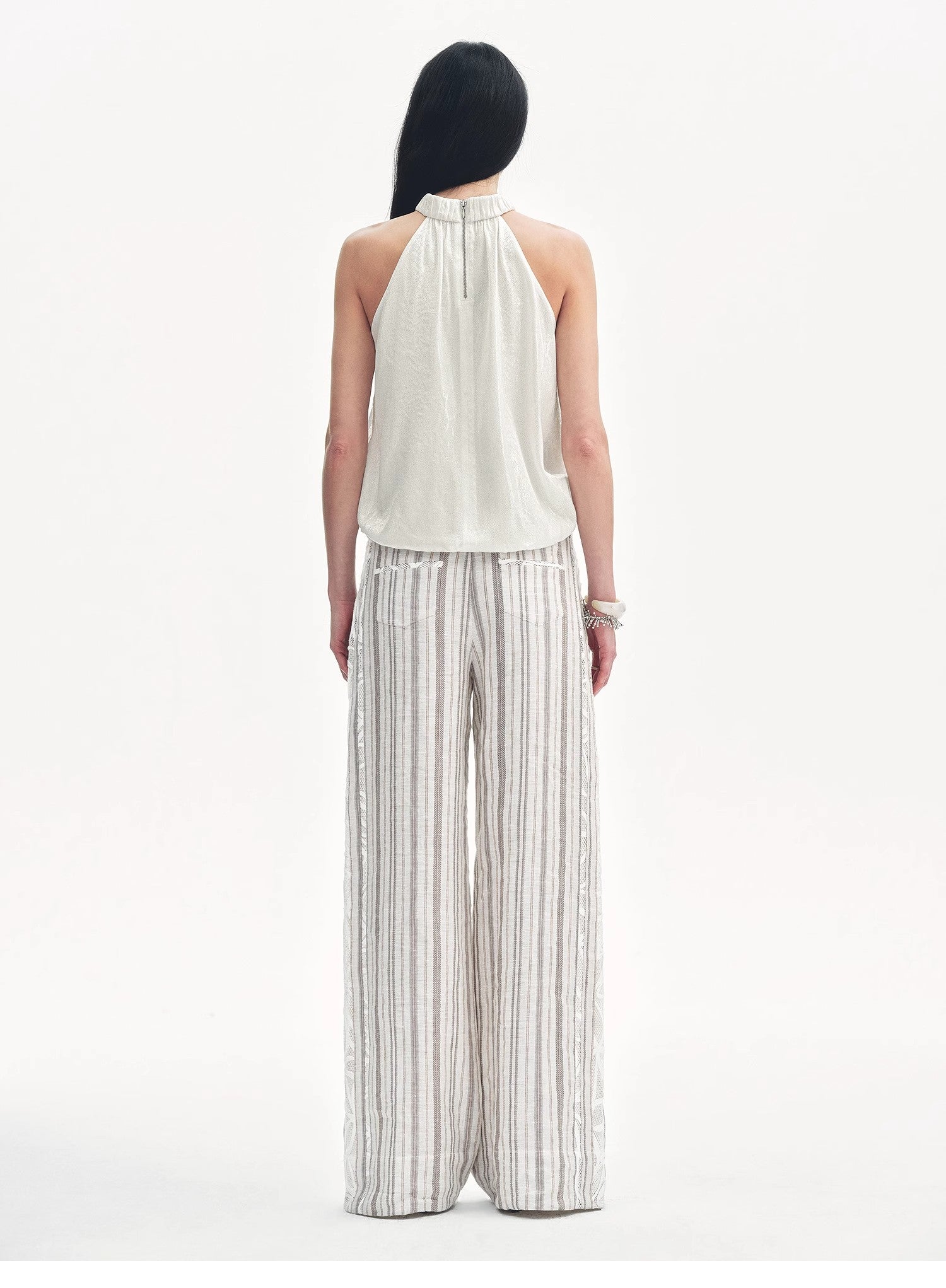 "Light and Shadow" Retro Posey Halter Neck Vest