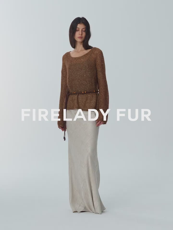 Mohair Sequin Knit Blended Hollow Oversized Sweater