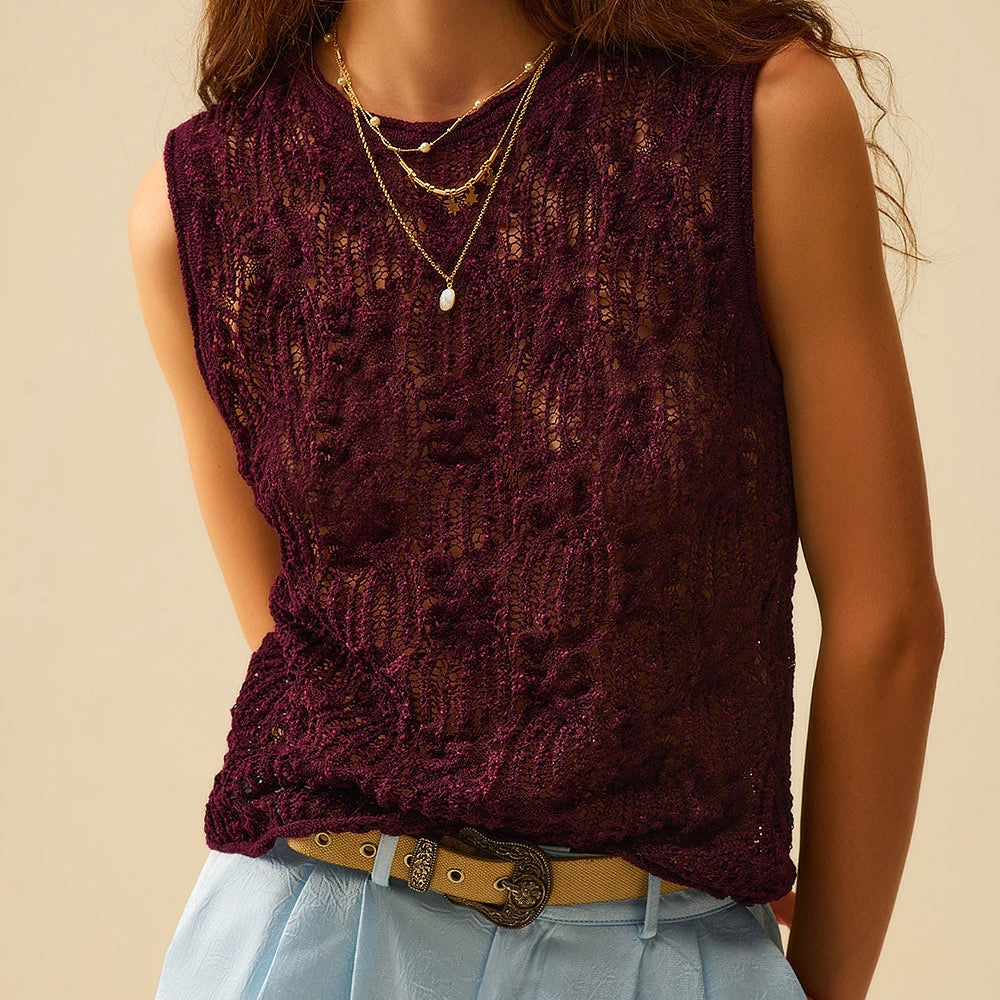 Burgundy Purple Crochet