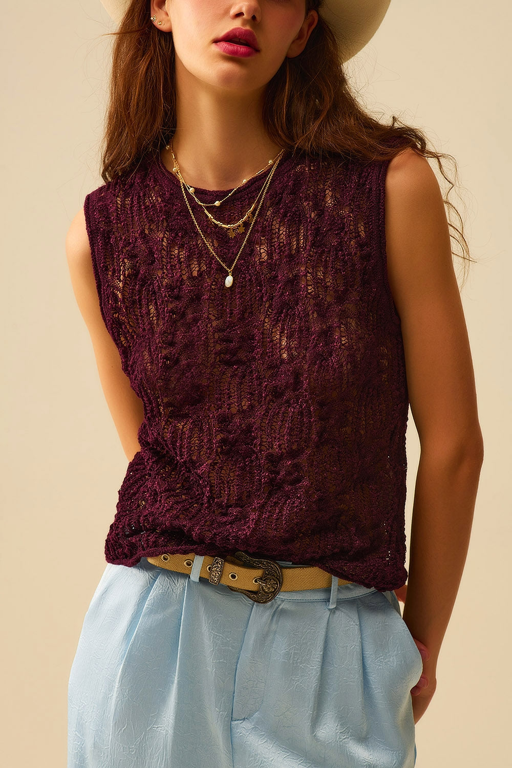 Burgundy Purple Crochet