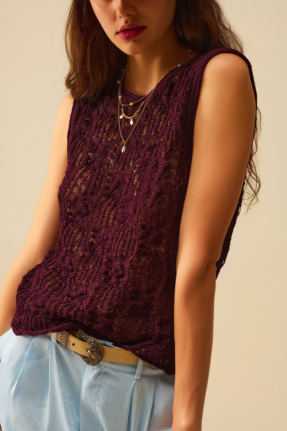 Burgundy Purple Crochet