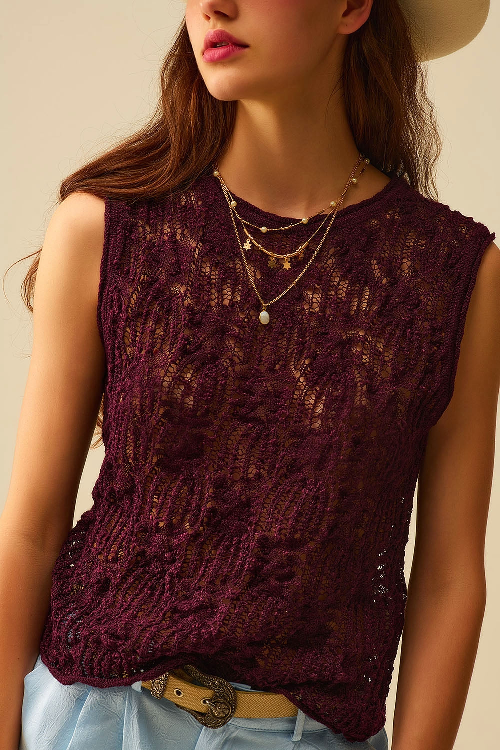 Burgundy Purple Crochet