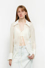 Light and sheer silk chiffon shirt