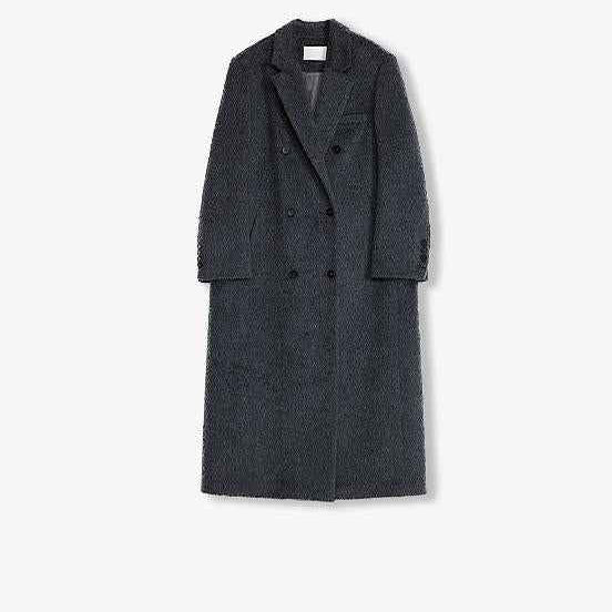 Double-Breasted Coat With Straight Shoulders