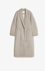 "Desert Heart"women's Original Color Wool Peaked Lapel Drawstring Mid-Length Wool Coat
