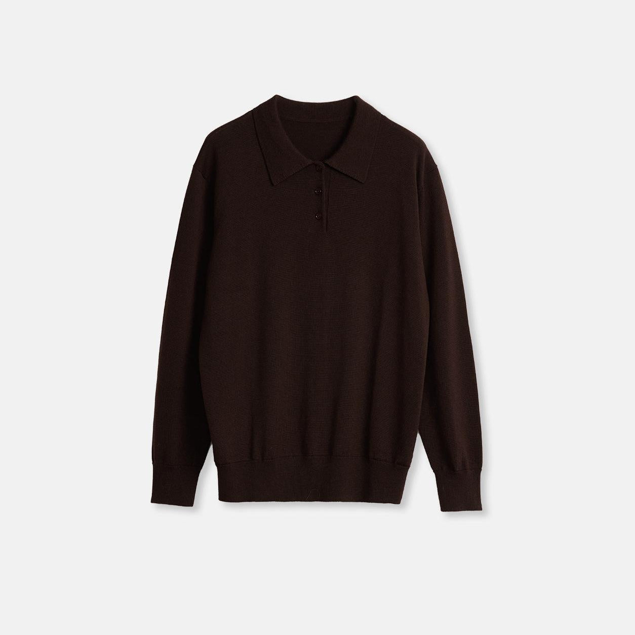 Machine Washable Premium Wool Women's Polo Neck Loose Top