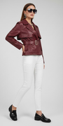 Women's Collared Zip Jacket BURGUNDY - BYMANYC ® New York