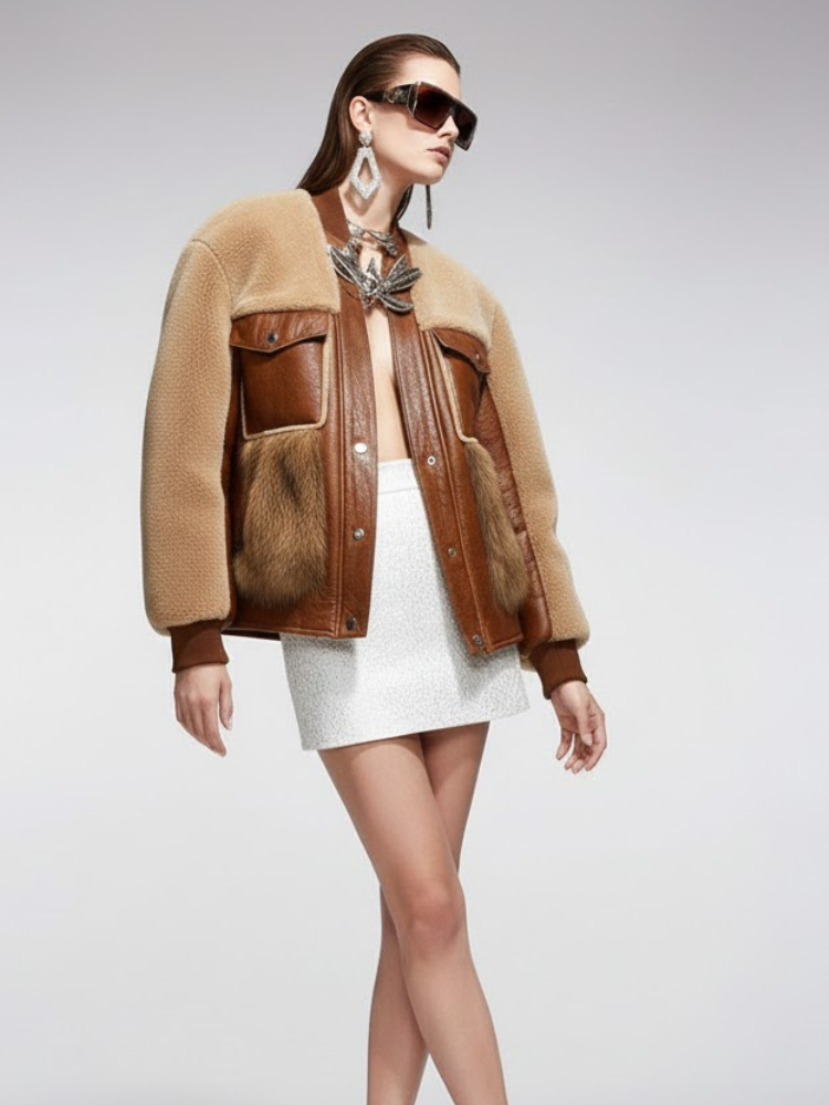 Women's Leather Fur Hybrid Jacket SOHO  BYMANYC ® New York