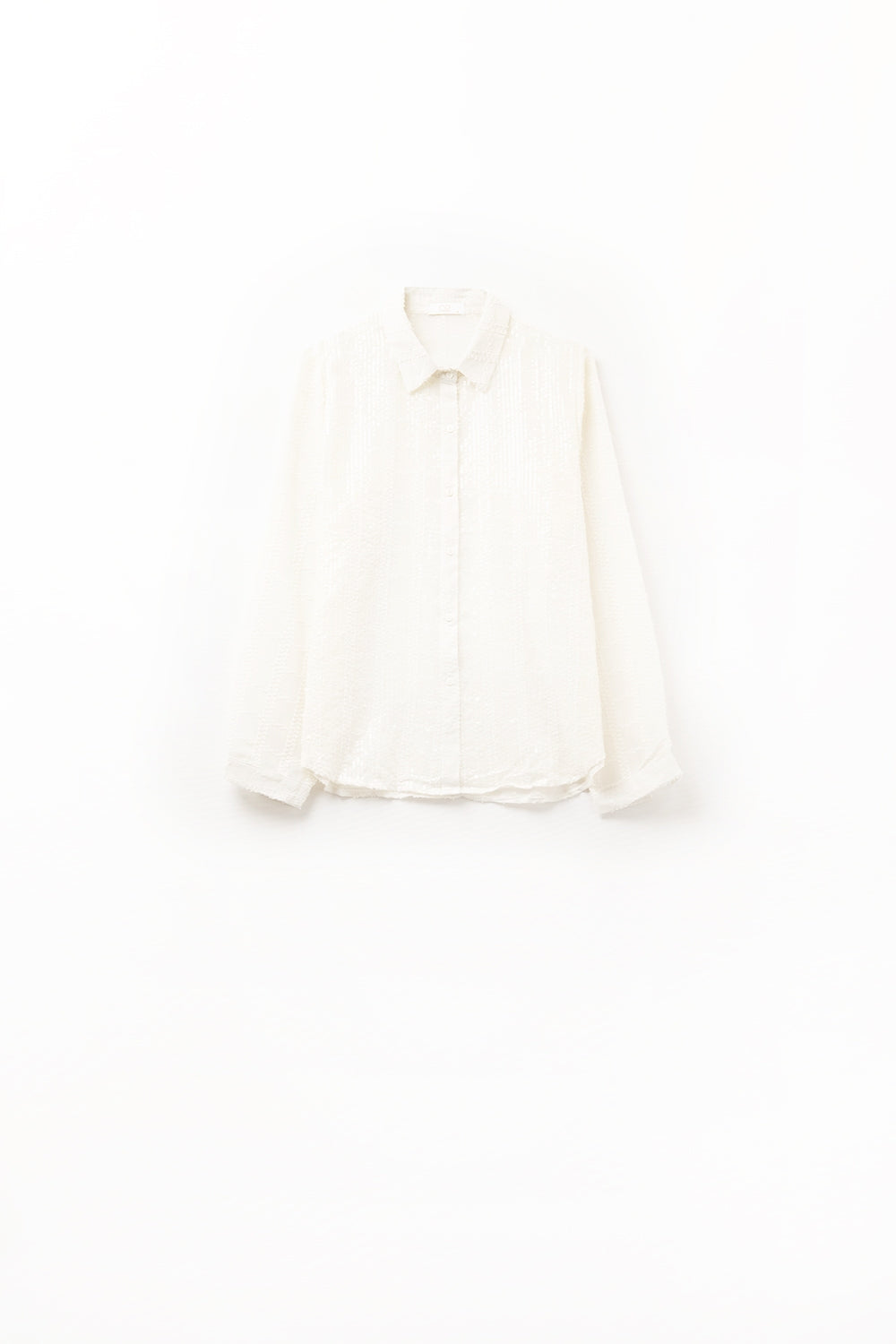 Beige Chiffon Shirt With Sequin Detail