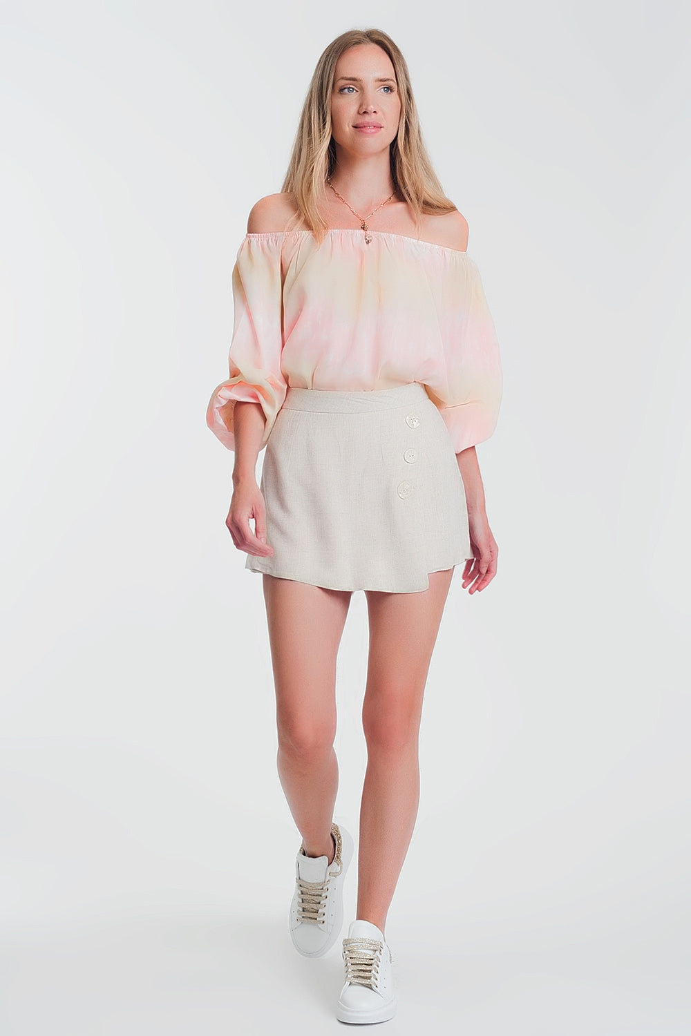 Button Detail Skirt/Shorts