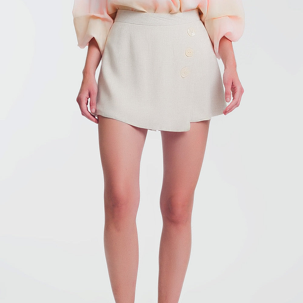 Button Detail Skirt/Shorts