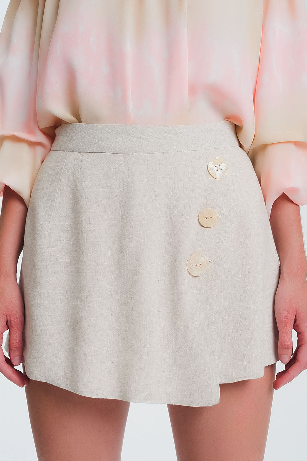 Button Detail Skirt/Shorts