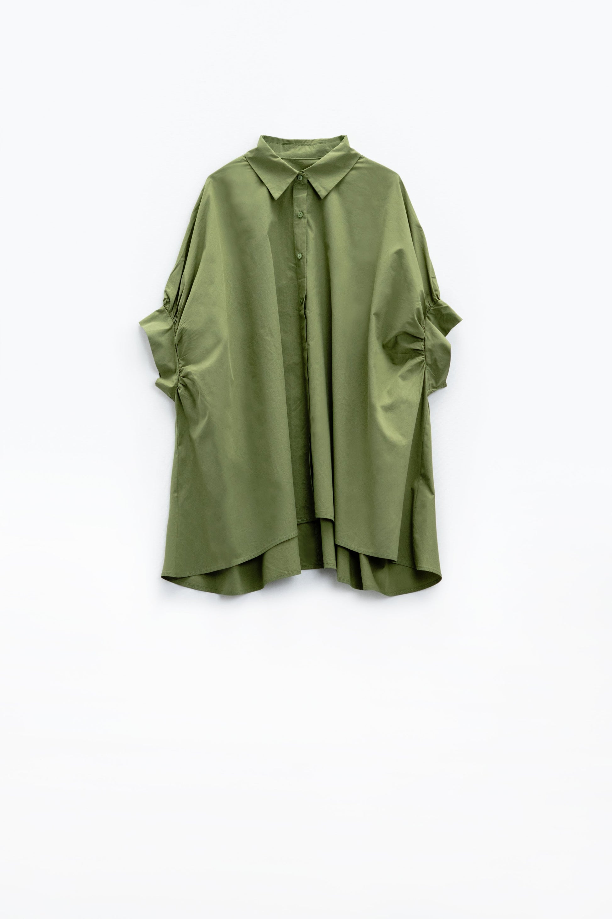 Green Oversized Blouse With Short Sleeve