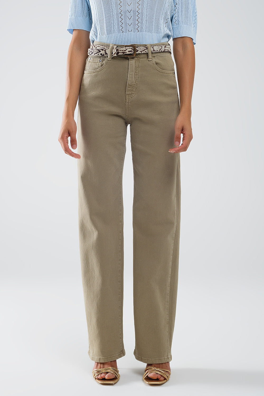 High Rise Slouchy Mom Jeans in Beige