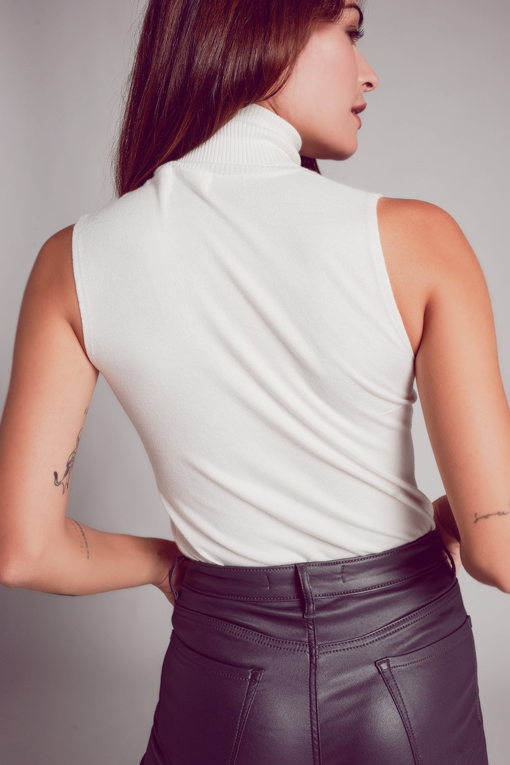 Knitted Tank Jumper in Cream