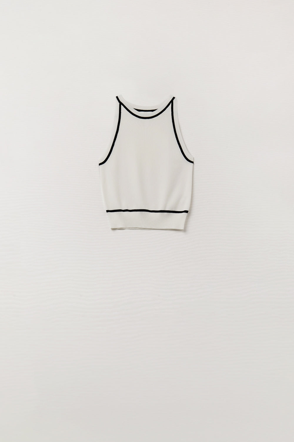 Top in White Featuring Black Lines