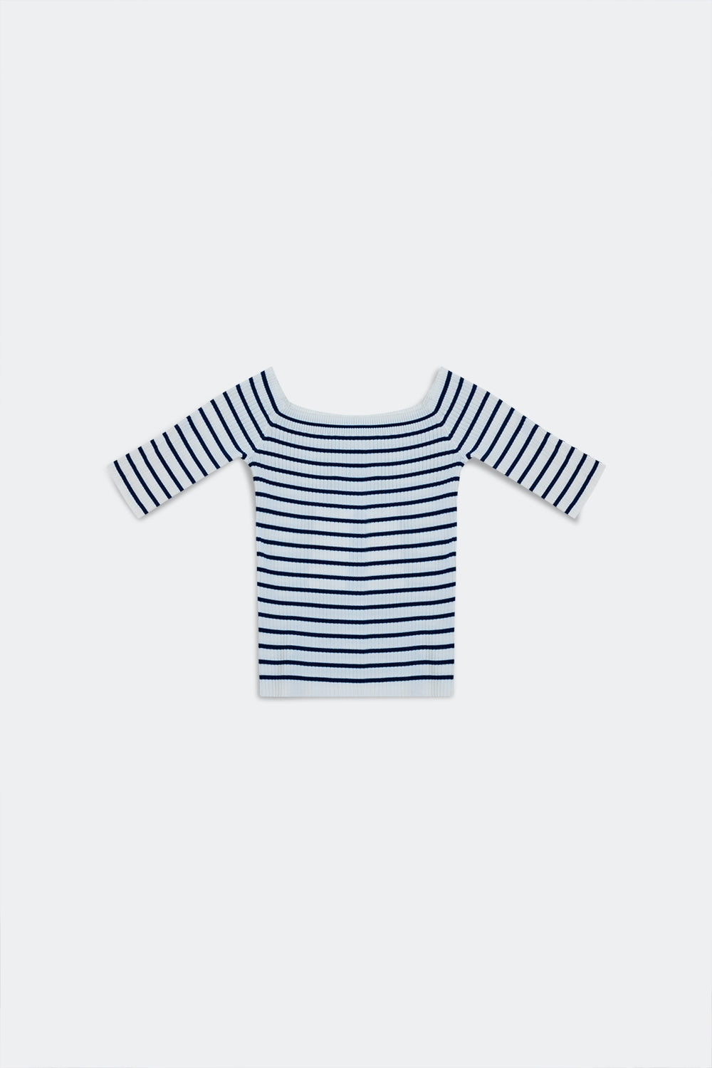 Stripe Bardot Top in Navy