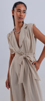 Wide Leg Jumpsuit in Beige